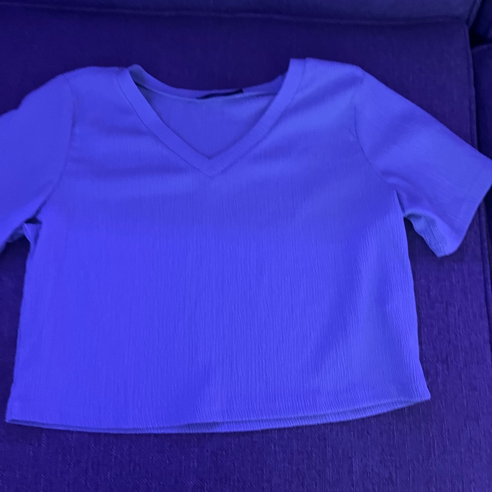 SHEIN- mint green textured shirt